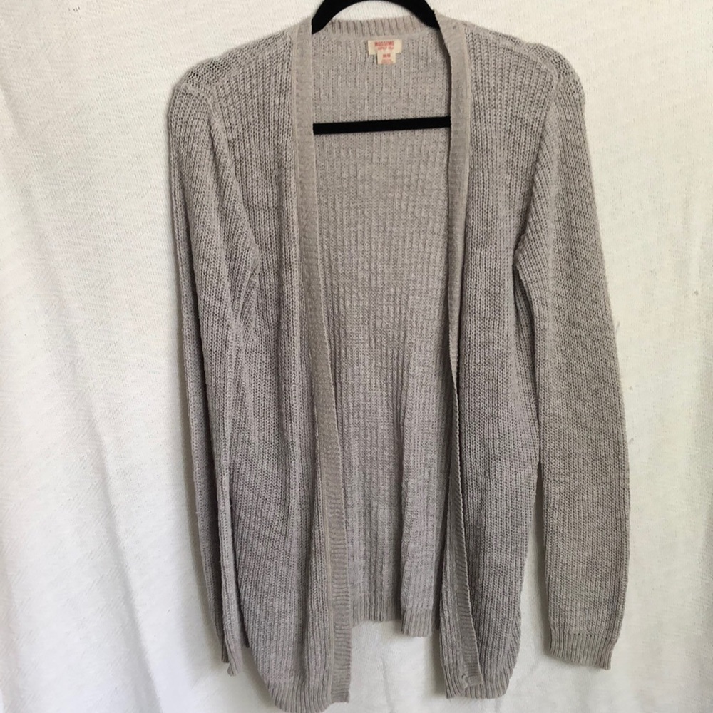 Grey crocheted cardigan